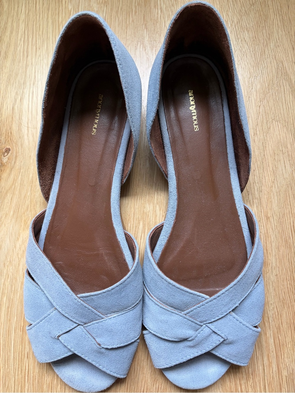 Anonymous Copenhagen - Blue Suede D'Orsay Flats EU40 US 9.5M